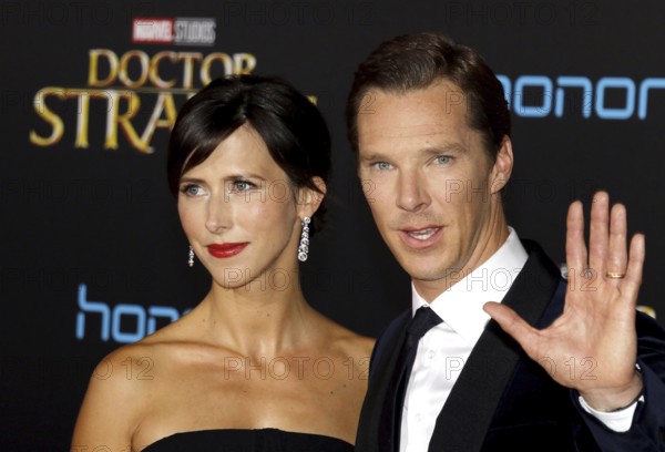 Benedict Cumberbatch and Sophie Hunter at the World premiere of 'Doctor Strange' held at the El Capitan Theatre in Hollywood, USA on October 20, 2016., Hollywood, California, USA