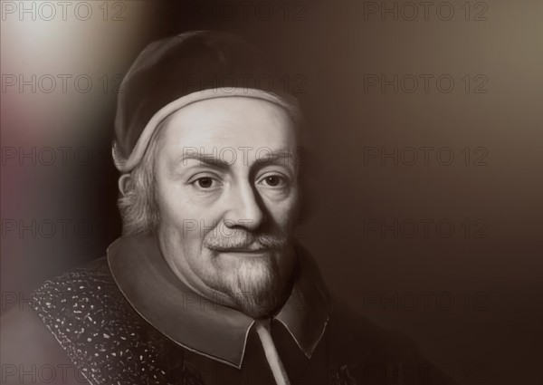 Pope Alexander VIII, Alessandro VIII, Alexandre VIII, Alejandro VIII, Pietro Vito Ottoboni, 1610 – 1691, ruler of the Papal States from 1689 until his death in 1691, digitally edited after a painting