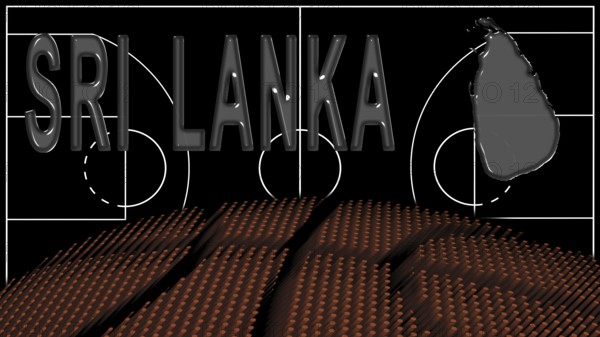 Sri Lanka on Basketball Court, National Theme Concept
