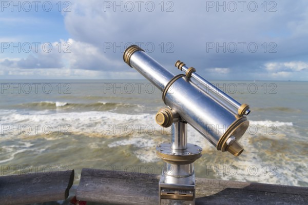 Coin operated observation binocular at the Dutch north sea coast