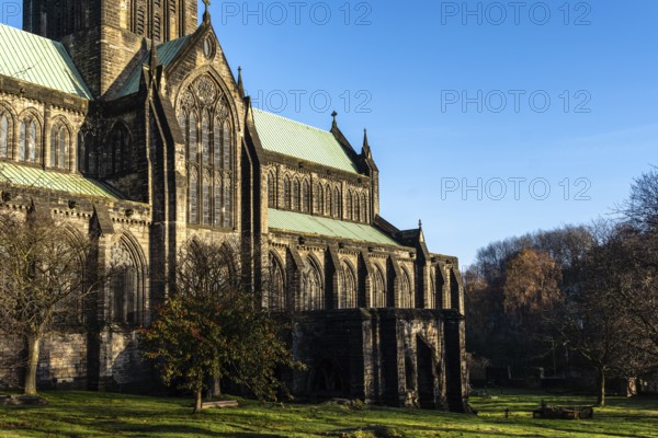 Exterior View of Glasgow Cathedral. Scotland, UK. Glasgow Cathedral is the oldest cathedral on mainland Scotland