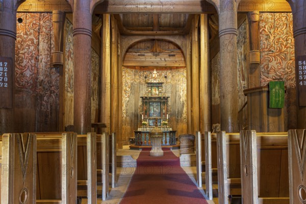 Altar, Heddal Stave Church, Heddal, Telemark, Norway