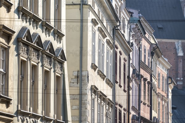 Old town of Krakow with historic buildings in Poland
