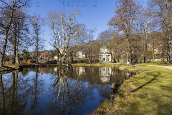 Spring in the English garden in Pillnitz Palace Park, Dresden, Saxony, Germany