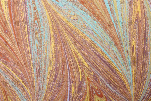 Beautiful abstract art of Ebru marbling painting techniques on water with paints