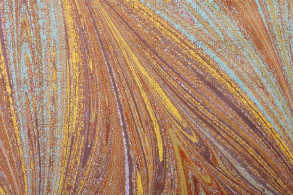 Beautiful abstract art of Ebru marbling painting techniques on water with paints