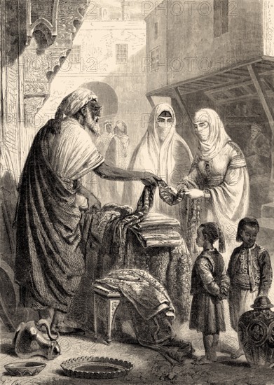 Market stand, medina quarter, Essaouira, Morocco, 19th century