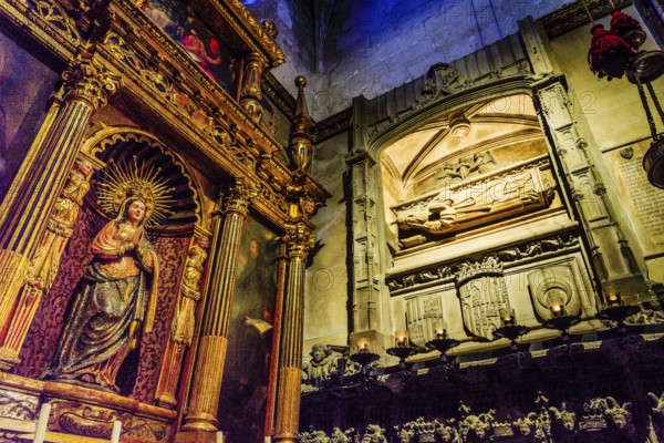 Tomb of Blessed Ramon Llull, by Guillem Sagrera, chapel of our Lady of Consolation, Sant Francesc. 13th century.Palma, Mallorca.Balearic Islands. Spain