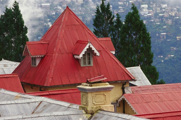Architecture housing tin roof, Darjeeling, West Bengal, India