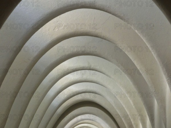 Arched loft in Antoni Gaudi's Casa Batllo, Barcelona, Catalonia, Spain