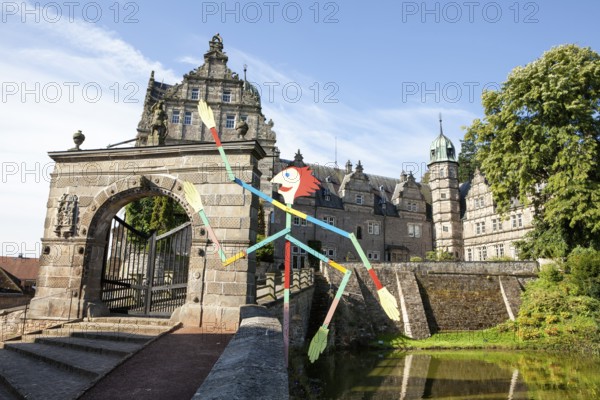 Schloss Haemelschenburg Castle near Hamelin, Weserbergland, Lower Saxony, Germany, Europe, Das Schloss Hämelschenburg, Weserrenaissance, Emmerthal, Weserbergland, Niedersachsen, Deutschland