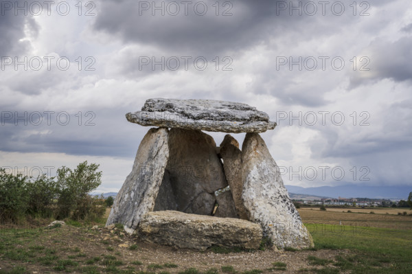 Dolmen of Sorginetxe funerary monument from the year 2500 BC, Salvatierra/Agurain, Alava, Basque Country, Spain