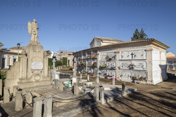 Inca municipal cemetery, established in 1820, niche groupings of curved lines, Majorca, Balearic Islands, Spain