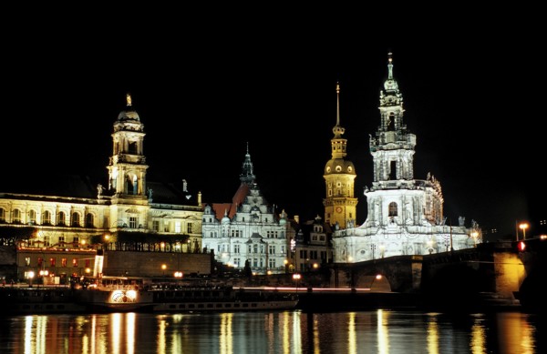 Dresden by night, Germany, Dresden, Saxony