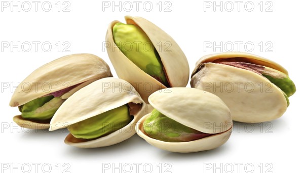 Pistachio nuts isolated on white background. Clipping Path