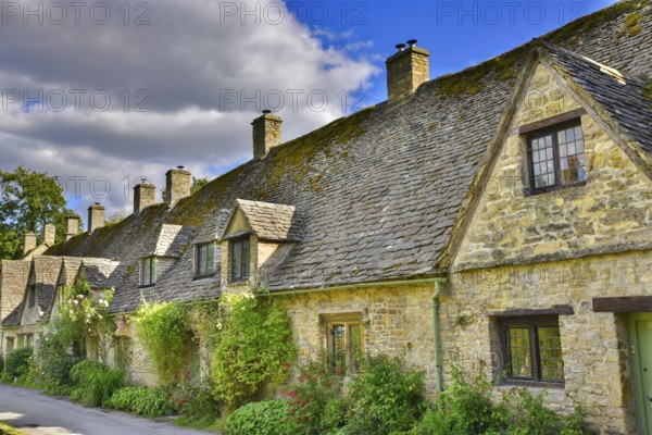 Traditional rural houses in Bibury, a village in Cotswolds area, England, UK