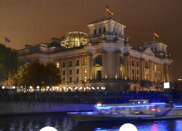 Berlin Reichstag building with fairy lights