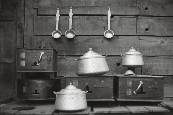 Kitchen utensils, Manali, Himachal Pradesh, India