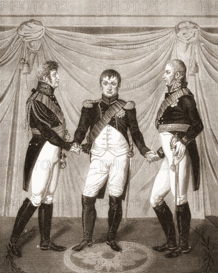 Meeting of Emperor Alexander I of Russia, Napoleon I and Frederick William III of Prussia, 1807