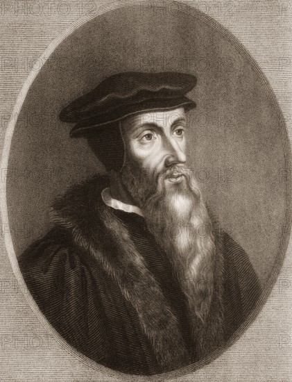 Johannes Calvin or Jean Cauvin, 1509 - 1564, a French-born reformer and founder of Calvinism, Johannes Calvin oder Jean Cauvin, 1509 - 1564, ein Reformator französischer Abstammung und Begründer des Calvinismus