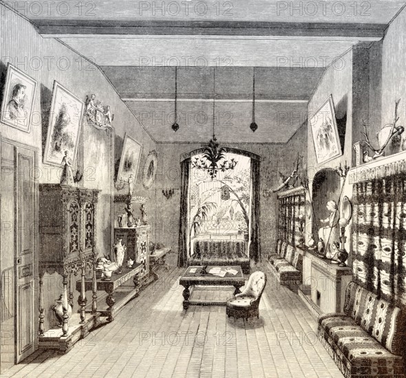 The study of Alexandre Dumas the Elder, or Alexandre Dumas père, 1802, 1870, French writer