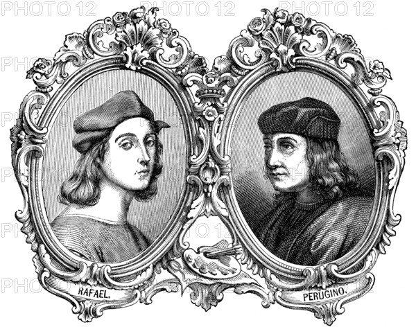 Raffael da Urbino and his teacher Pietro Perugino, Italian painters