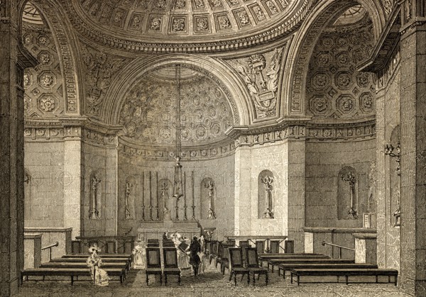 The Chapelle expiatoire, Paris, antique steel engraved print, 1831