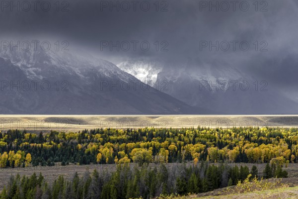 Stormy weather over the Grand Teton mountain range
