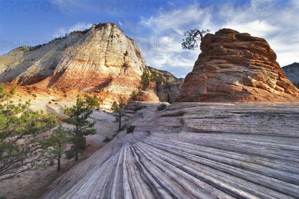 Striped mountains in National park Yosemite in the USA