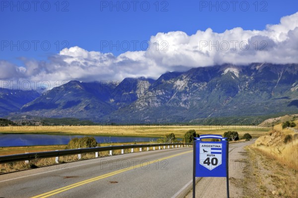 Patagonia. The longest road in Argentina Ruta 40 is laid parallel to the Andes of picturesque lakes and fields