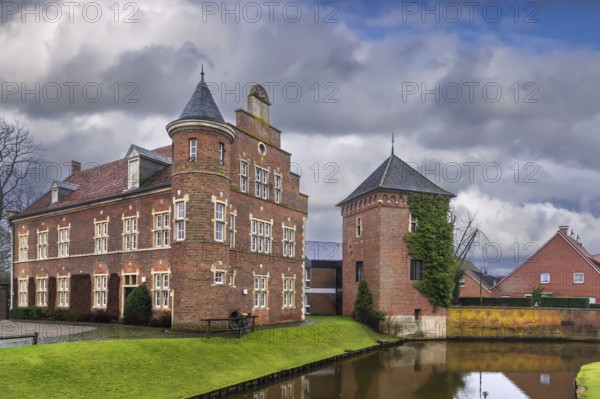 Historical house on the lake opposite the Gemen castle, Germany
