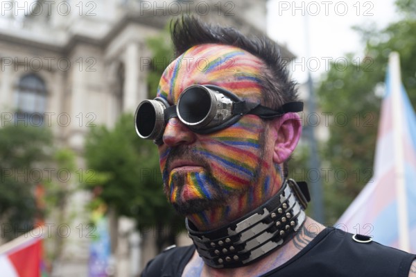 15.06.2019, Vienna, Austria, Europe, A participant at the euro Pride Parade along the Ringstraße in the centre of Vienna