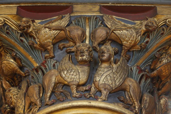 Romanesque capital in the nave, St., Sankt, Saint