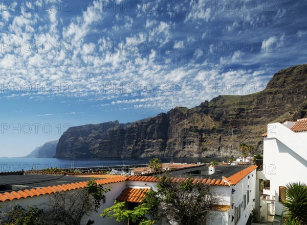 Los gigantes cliffs famous landmark and village in south tenerife island spain