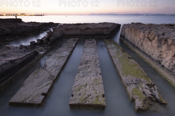 Irrigation canal of the salt flats, Sa Siquia, la Savina, Formentera, Pitiusas Islands, Balearic Community, Spain