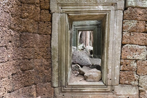Views of the enchanted temple city, jungle temple, mystical, Ta Prohm, Buddhist temple complex, UNESCO World Heritage Site, Angkor Wat, Siem Reap, Cambodia, Southeast Asia, AsiaBuddhist holy statue, Asia
