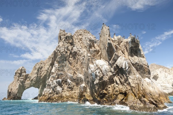 Rocks formation at the end of land named los arcos. Cabos San Lucas, Baja California Sur. Mexico