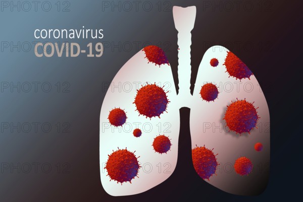 Coronavirus harm lung concept. Coronavirus COVID-19 pandemic