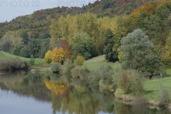 Gnadental Reservoir, Sailach Reservoir, Swabian-Franconian Forest nature park Park, Schwäbisch Hall, Hohenlohe, Germany