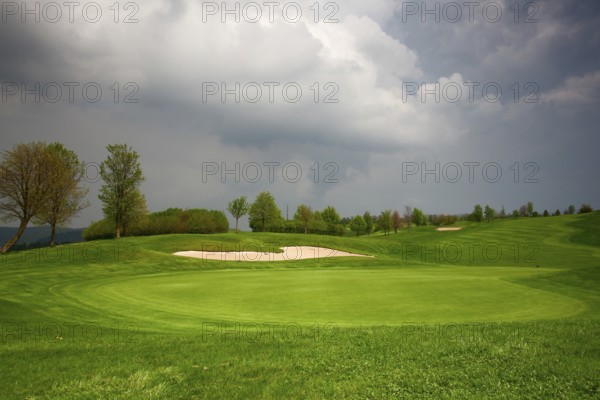 On the golf course before heavy storm
