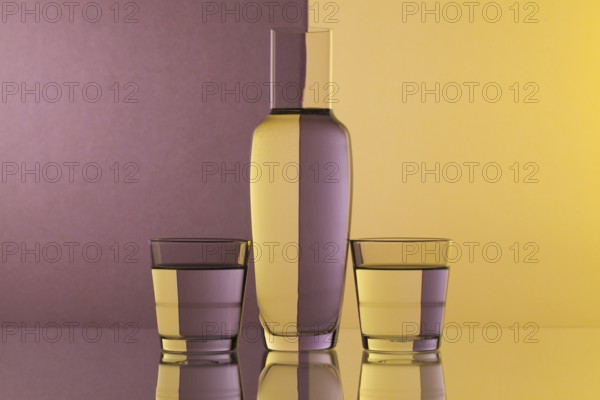 Glasses of water on the glass table