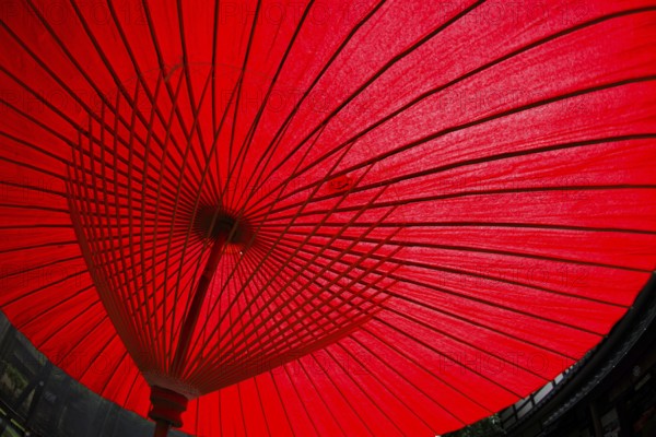 Bright red umbrella of the image. Shooting Location: Yokohama-city kanagawa prefecture