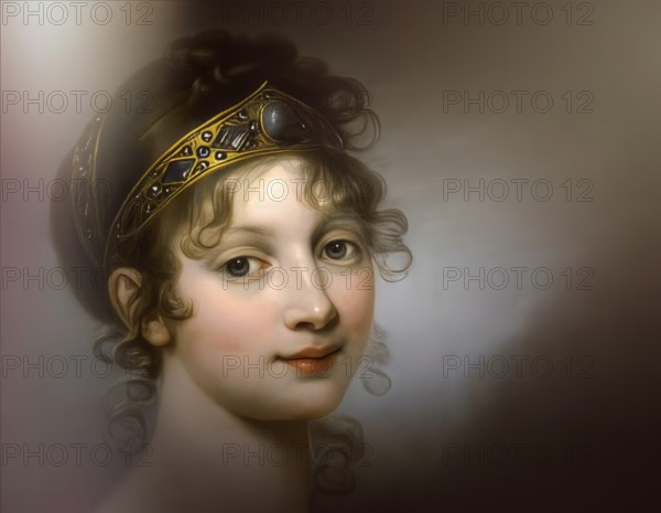 Louise of Mecklenburg-Strelitz, Luise Herzogin zu Mecklenburg - Strelitz, Luise Auguste Wilhelmine Amalie Herzogin zu Mecklenburg, Königin Luise, 1776 – 1810, Queen of Prussia, digitally edited after a painting by Josef Mathias Grassi