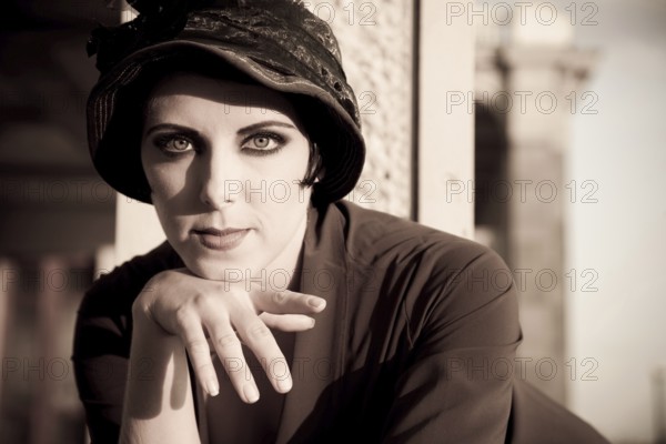 Fashion retro styled woman portrait