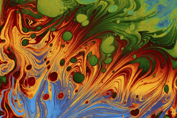 Ebru marble effect surface pattern design for print