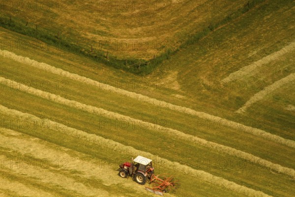 Agriculture, Farm with a tractor on a field, Diagonals, Field, Fields