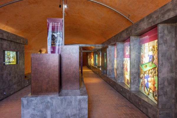Interpretation Center Museum, Cathar castle of Saissac, village of Saissac, Aude, Black Mountain region, French Republic
