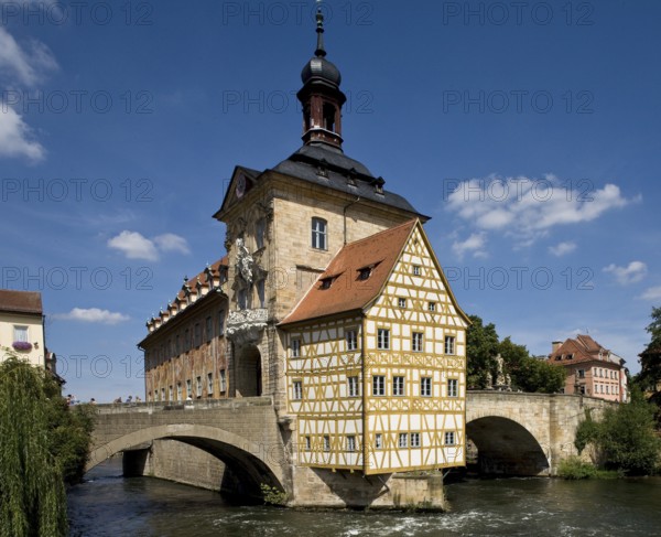Bamberg Old Town Hall and Upper Bridge from the south