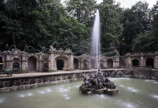 Lower grotto, water features