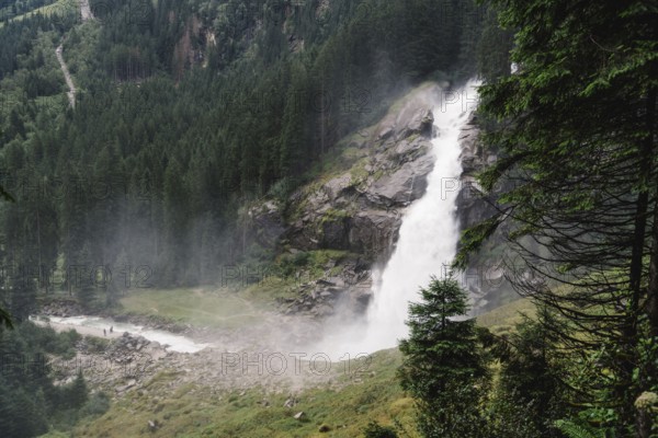 Krimml Waterfalls in High Tauern National Park in Austria